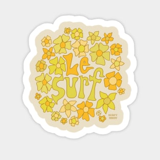 Le Surf retro flower tee by Surfy Birdy Sticker